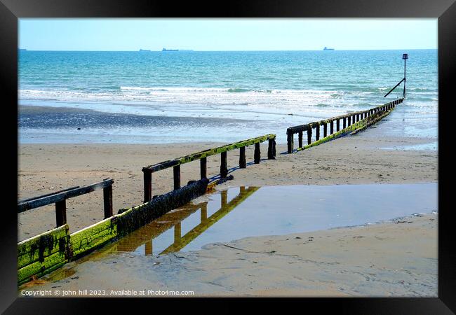 Tranquil Shoreline Framed Print by john hill