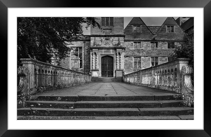Rufford Abbey Entrance Monochrome Framed Mounted Print by Martin Day