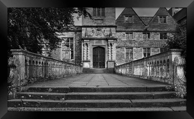 Rufford Abbey Entrance Monochrome Framed Print by Martin Day