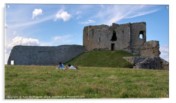 Picnic at Duffus Castle Acrylic by Tom McPherson