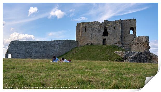 Picnic at Duffus Castle Print by Tom McPherson