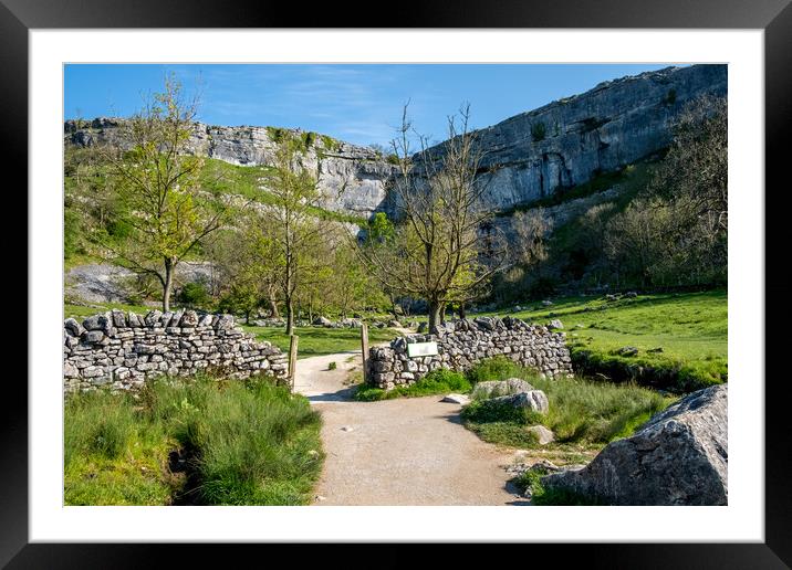 Malham Cove: Natural Limestone Masterpiece Framed Mounted Print by Steve Smith