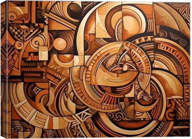 Abstract Pattern of Geometric forms in warm colors Canvas Print by Erik Lattwein
