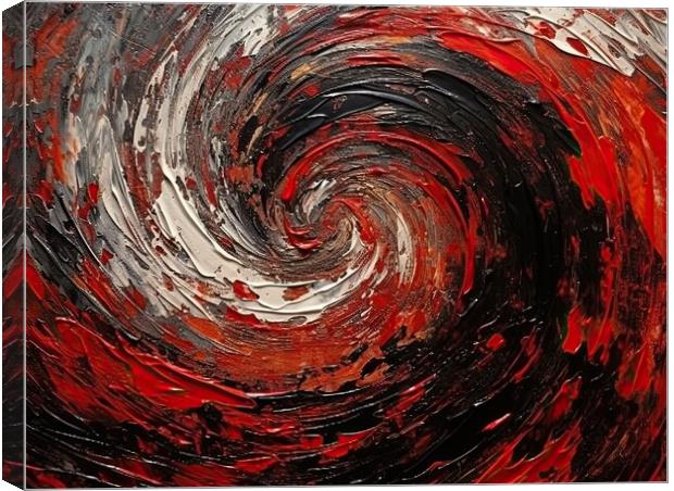 Abstract spiral in red and black Canvas Print by Erik Lattwein