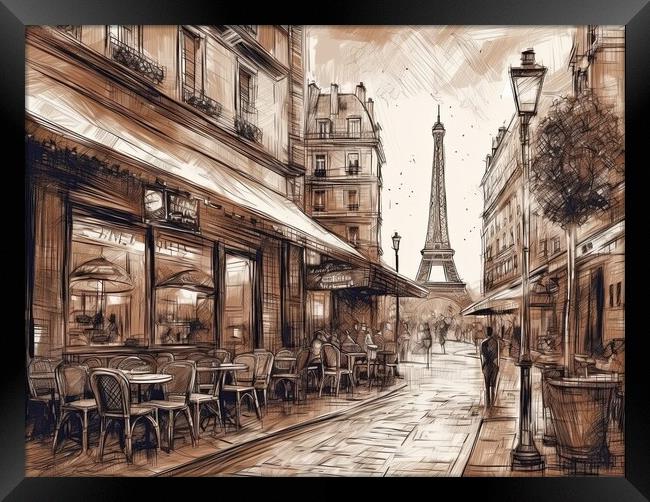 A Wonderful day in Paris - Sketch Framed Print by Erik Lattwein
