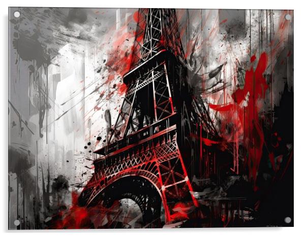 Eiffel Tower Paris - abstract painting Acrylic by Erik Lattwein