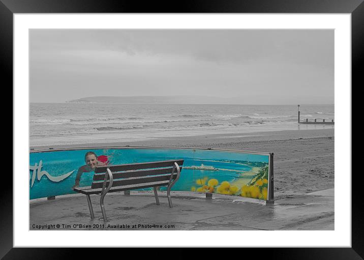 Seasonal Clash on Seafront Framed Mounted Print by Tim O'Brien
