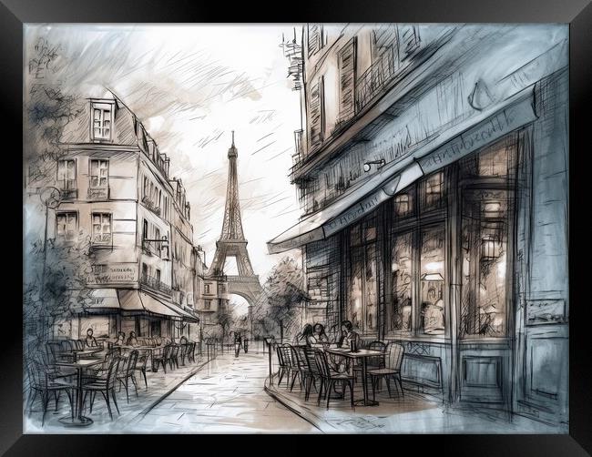 A Wonderful day in Paris - Sketch Framed Print by Erik Lattwein