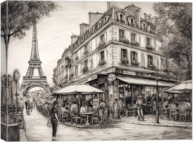A Wonderful day in Paris - Sketch Canvas Print by Erik Lattwein