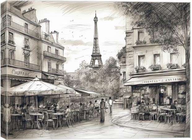 A Wonderful day in Paris - Sketch Canvas Print by Erik Lattwein