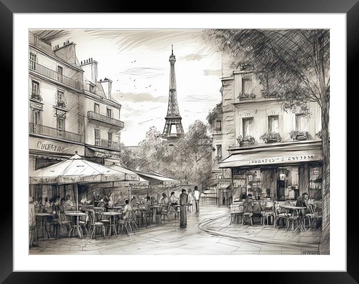 A Wonderful day in Paris - Sketch Framed Mounted Print by Erik Lattwein