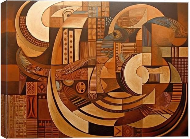 Abstract Pattern of Geometric forms in warm colors Canvas Print by Erik Lattwein