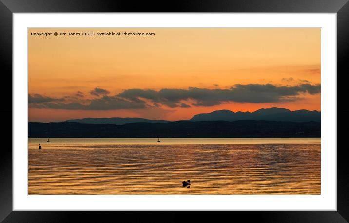 Super Sirmione Sunset - Panorama Framed Mounted Print by Jim Jones