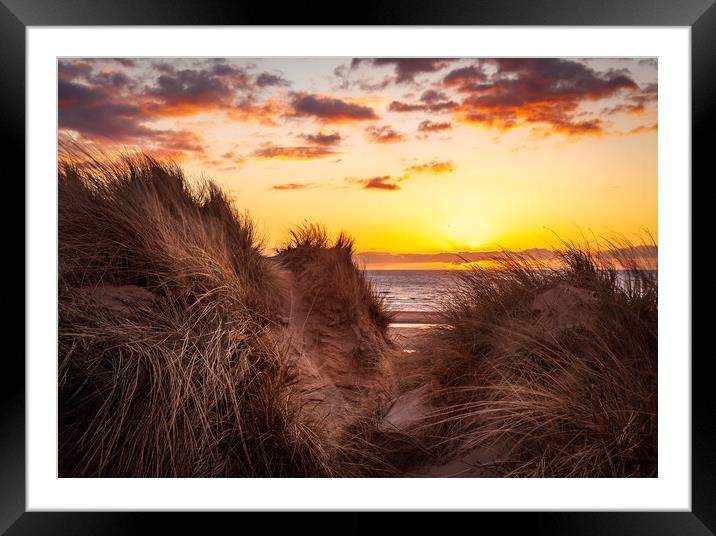 Formby Beach Sunset Framed Mounted Print by Steve Heap