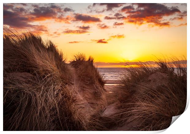 Formby Beach Sunset Print by Steve Heap