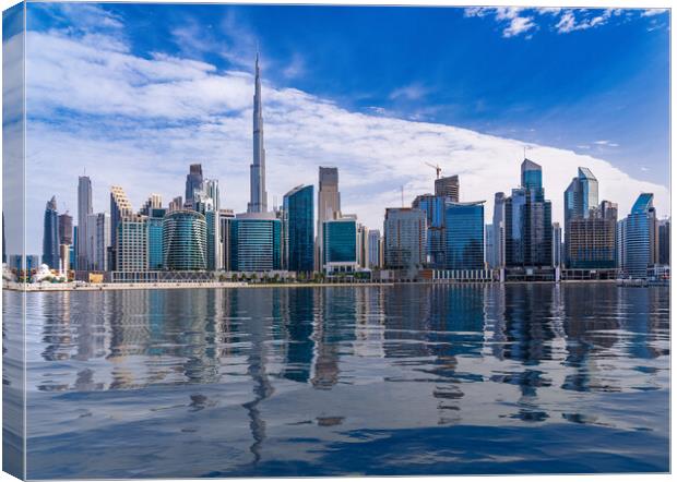 Futuristic Dubai Skyline Canvas Print by Steve Heap