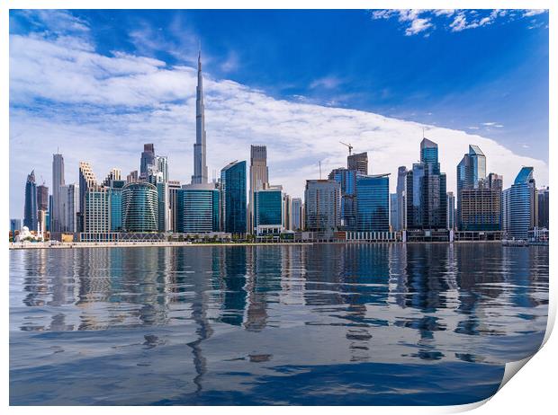 Futuristic Dubai Skyline Print by Steve Heap
