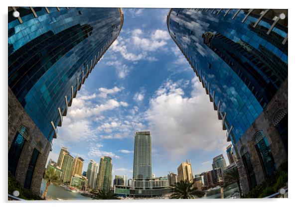 Futuristic Dubai Marina Skyline Acrylic by Steve Heap
