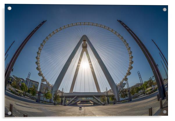 Fisheye view of Ain Dubai observation wheel on Blu Acrylic by Steve Heap
