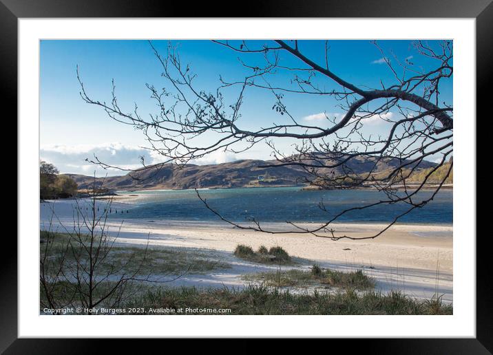 Beautiful Camusdarach Beach in the northern part of Scotland white sandy beach  Framed Mounted Print by Holly Burgess