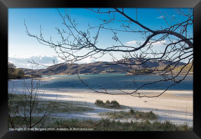 Beautiful Camusdarach Beach in the northern part of Scotland white sandy beach  Framed Print by Holly Burgess