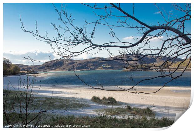 Beautiful Camusdarach Beach in the northern part of Scotland white sandy beach  Print by Holly Burgess