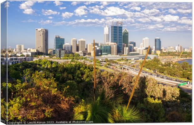 City skyline - Perth Canvas Print by Laszlo Konya