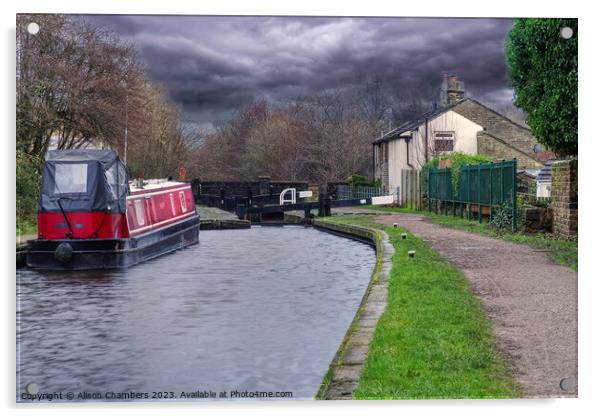 Huddersfield Narrow Canal Acrylic by Alison Chambers