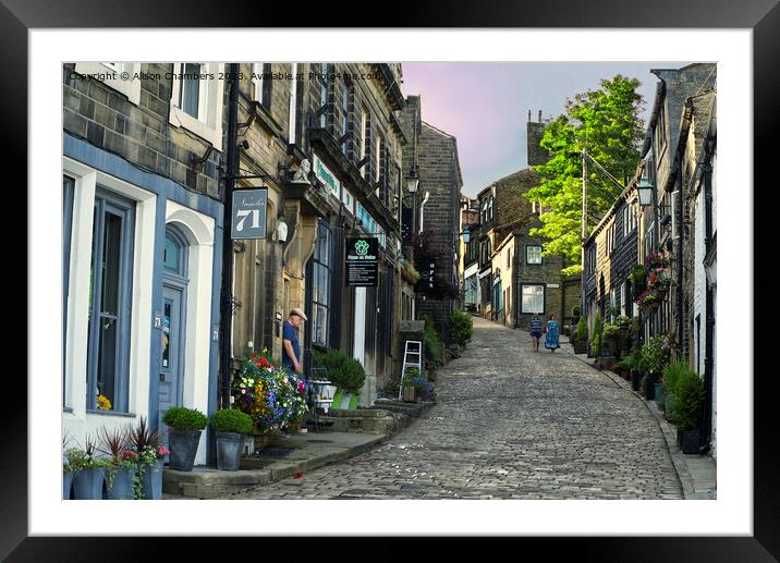 Shutting Up Shop In Haworth Framed Mounted Print by Alison Chambers
