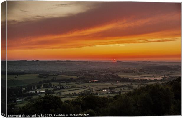 Fiery Morning Skies over Otley Canvas Print by Richard Perks
