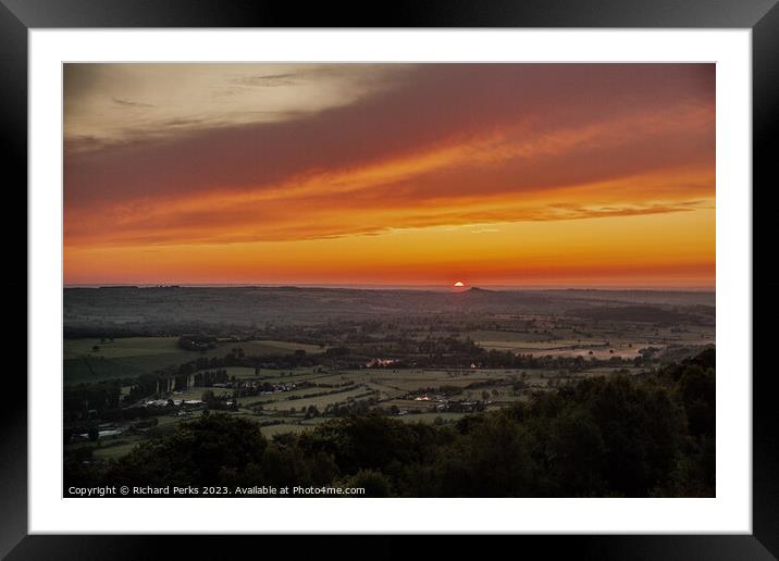 Fiery Morning Skies over Otley Framed Mounted Print by Richard Perks