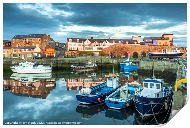 Seahouses Harbour, Northumberland Print by Jim Monk