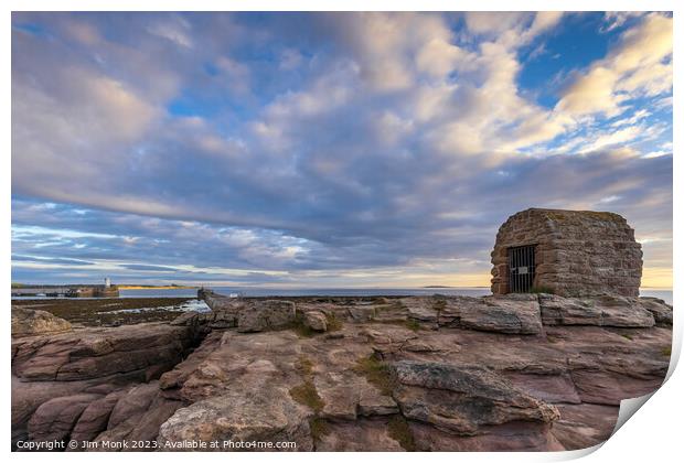 The Powder House at Seahouses Print by Jim Monk