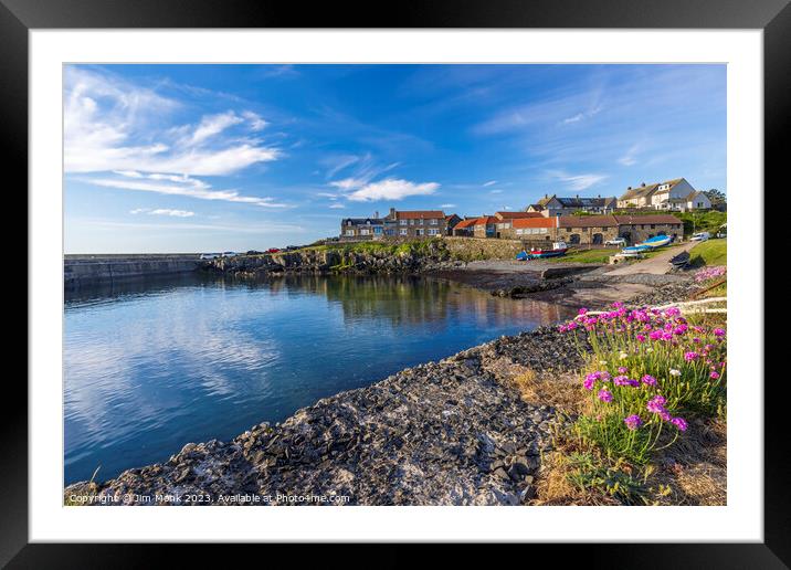 Craster Harbour, Northumberland Framed Mounted Print by Jim Monk