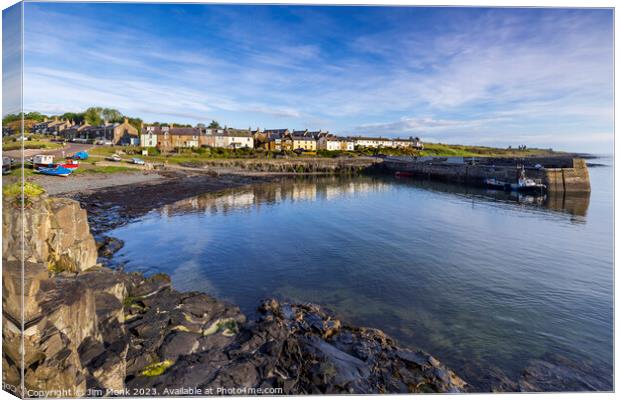 Craster Harbour, Northumberland. Canvas Print by Jim Monk