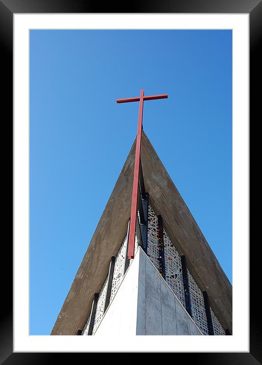 Modern Church Framed Mounted Print by Emily-Jane Christie