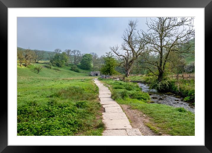 Malham's Winding Path to Janet's Foss Framed Mounted Print by Steve Smith