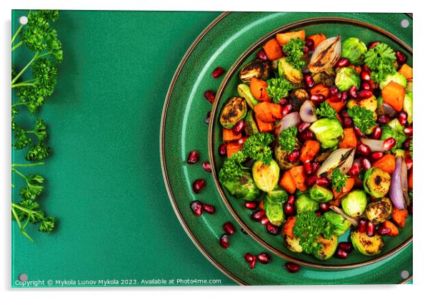 Light salad of mix vegetables. Acrylic by Mykola Lunov Mykola