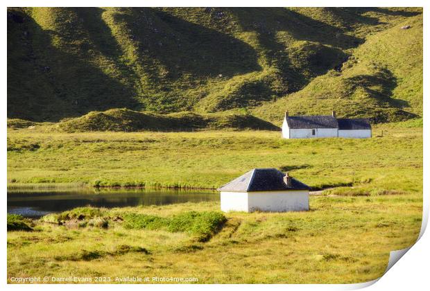 Huts by the Lake Print by Darrell Evans