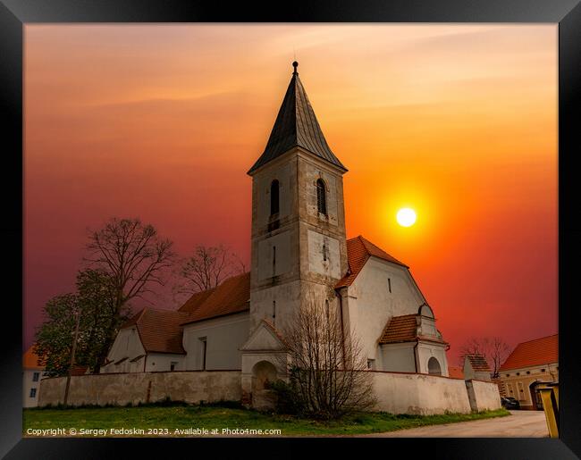 Rural church at sunset. Framed Print by Sergey Fedoskin