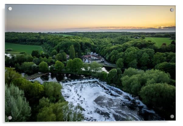 Sprotbrough Sunset Acrylic by Apollo Aerial Photography