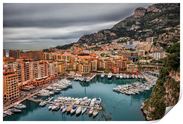 Port de Fontvieille Yacht Marina in Monaco Print by Artur Bogacki