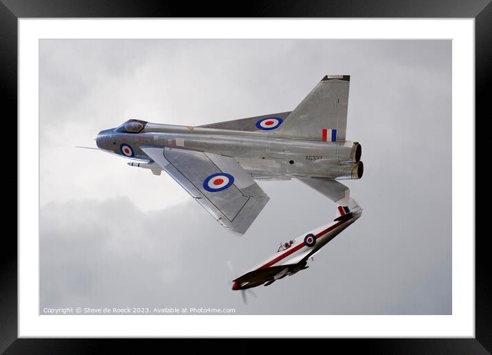 English Electric Lightning & Spitfire Framed Mounted Print by Steve de Roeck