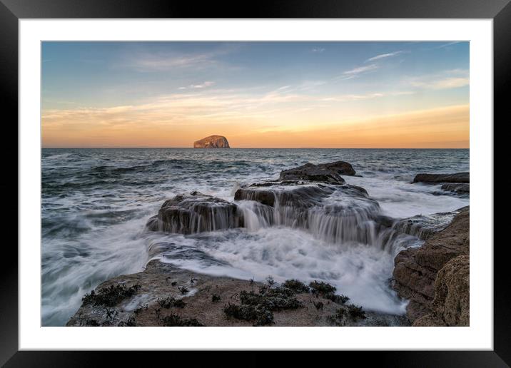 The Bass Rock at Sunset Framed Mounted Print by Miles Gray