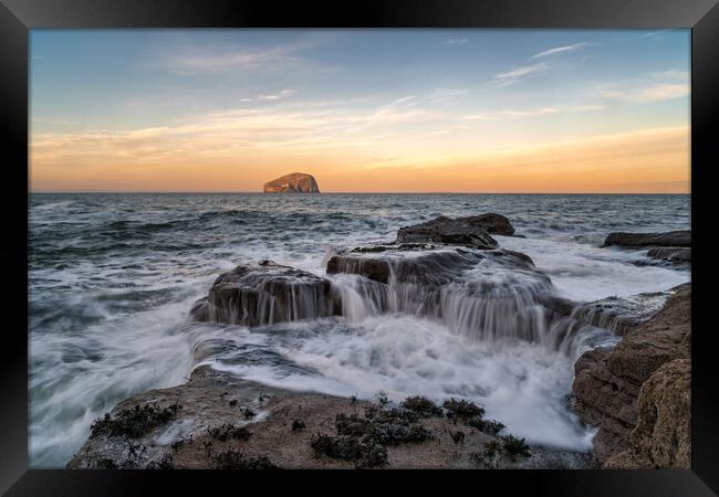 The Bass Rock at Sunset Framed Print by Miles Gray