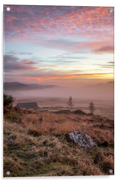 Misty Morning Light at Knockban Acrylic by Miles Gray