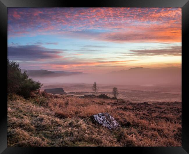 Misty Morning Sunrise at Knockban Framed Print by Miles Gray