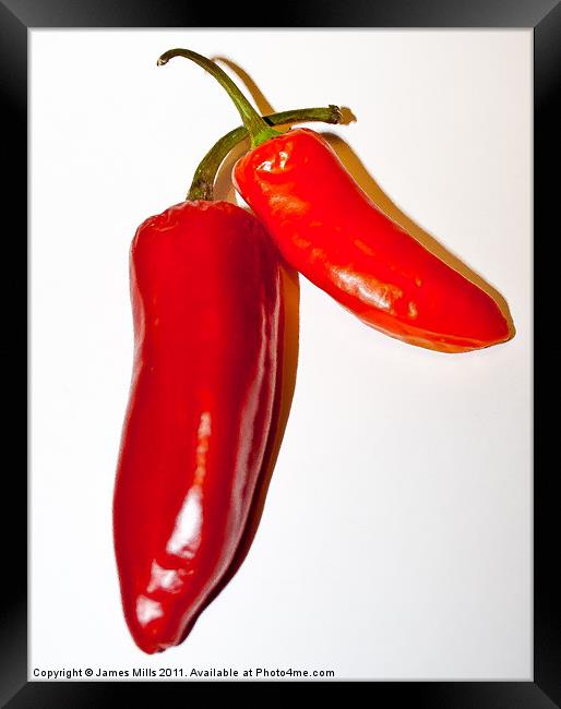 Red Hot Chillies Framed Print by James Mills