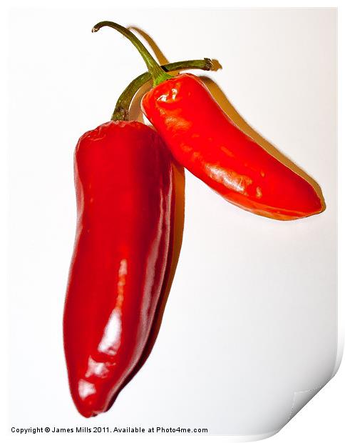 Red Hot Chillies Print by James Mills