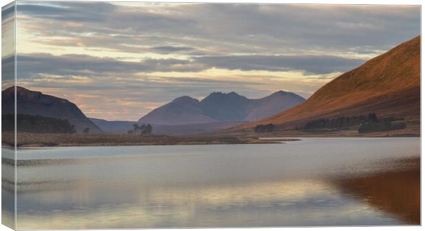 Loch Droma and An Teallach at Sunrise Canvas Print by Miles Gray